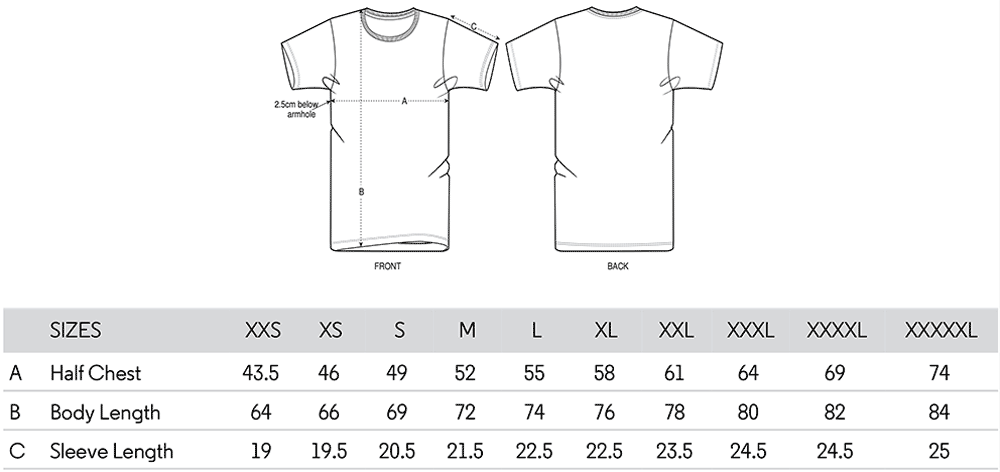Wylde-Rides-T-Shirt-size-guide
