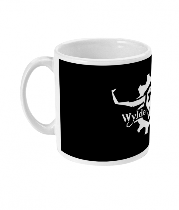 Mug Cup Wylde Rides Ebike Clothing Black & White Bull Skull Logo Design Merch Apparel